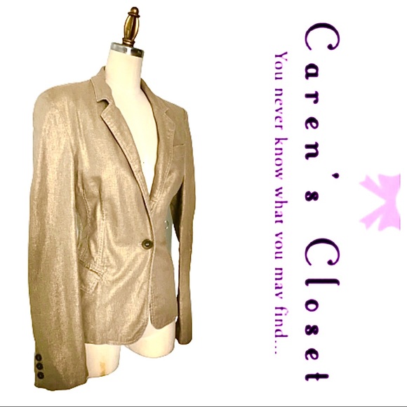 ADEC by Philippe Adec Gold Metallic Blazer - Picture 4 of 11